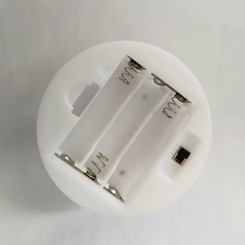 圆形三节七号电池电池仓 发光底座配件带盖带开关 1.5V 3*AAA白色