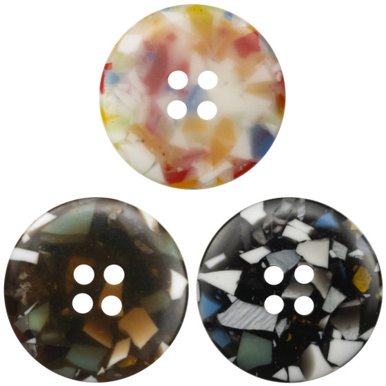 White imitation floral glass texture black windbreaker resin button imitation marble texture brown button 25mm