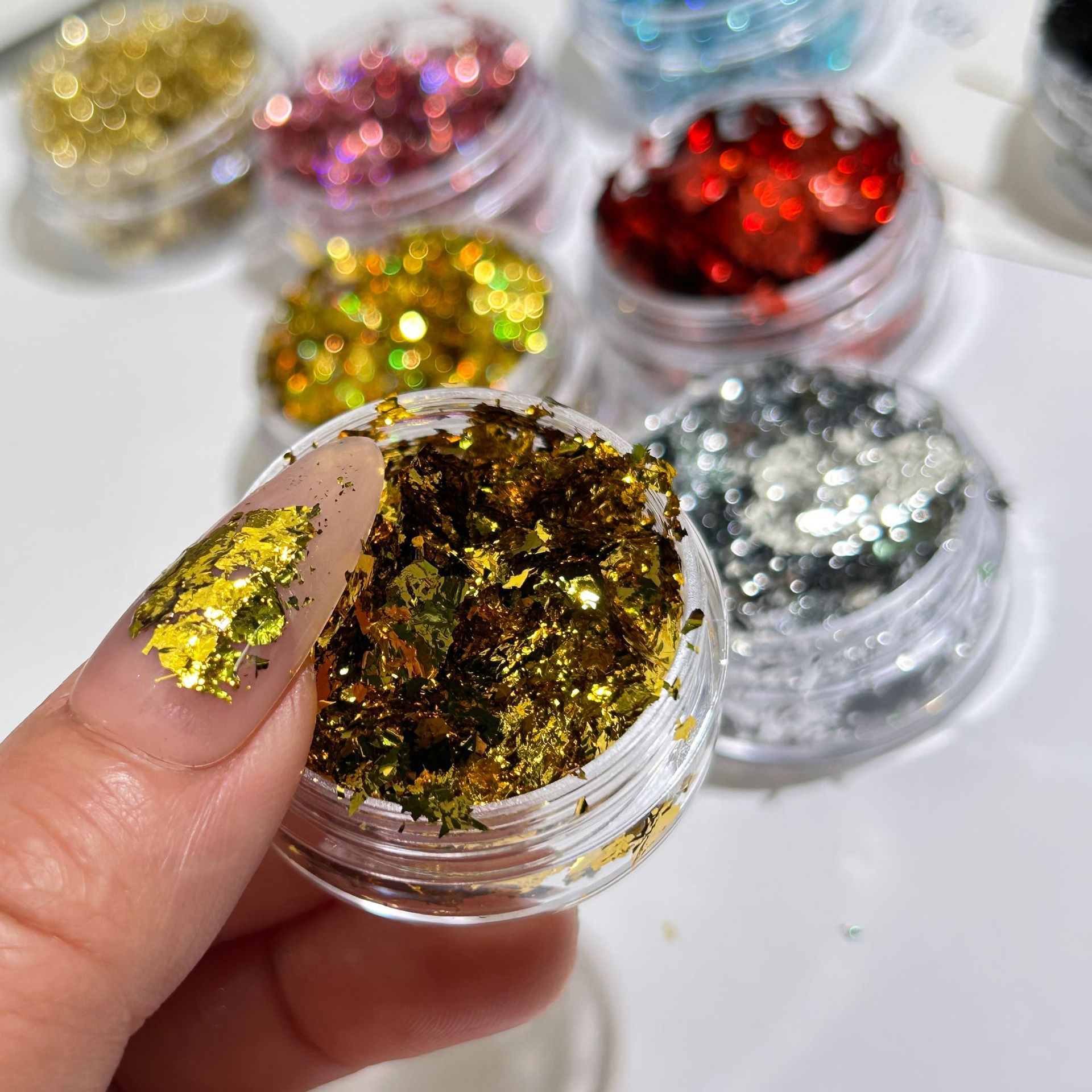 Gold Foil Nail Art Jewelry Gold Foil Fragments Internet Popular Nail Polish Glue Decorative Sticker Sequin E-commerce Cross-border