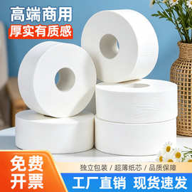 原生木浆大盘纸大盘卷纸 卫生纸大卷10斤装 700克整箱商用大卷纸