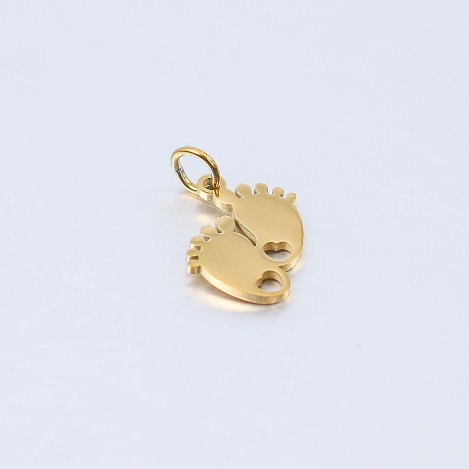 27g Weight Pendant Jewelry Making Type DIY Jewelry Accessories Classification 5 PCS/Package Quantity 304 Stainless Steel Material Foot Pattern Plating Design Cute Style 5 PCS/Package 304 Stainless Steel Foot Pendant 6
