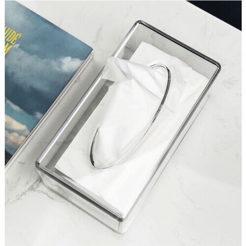 Custom LOGO Square Paper Towel Box Desk Bathroom Living Room Toilet Paper Box Plastic Products Factory Wholesale