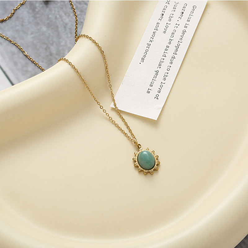 Simple Style Square Water Droplets Stainless Steel Plating Inlay Rhinestones Pendant Necklace 1 Piec