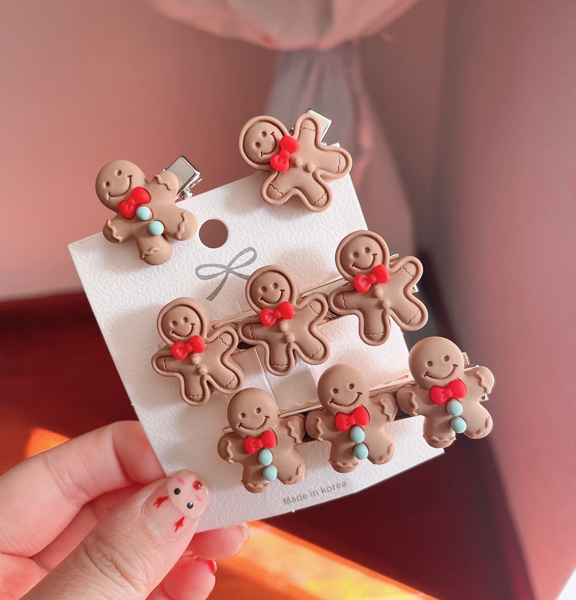 1 Piece Quantity Daily Occasion Resin Material Cute Sweet Women'S Gingerbread Resin Hair Clip