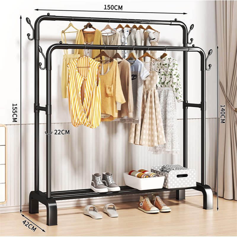 Percha de secado de ropa de piso dormitorio doméstico cuelga ropa plegable simple dormitorio interior móvil estante de sombrero de ropa fresca