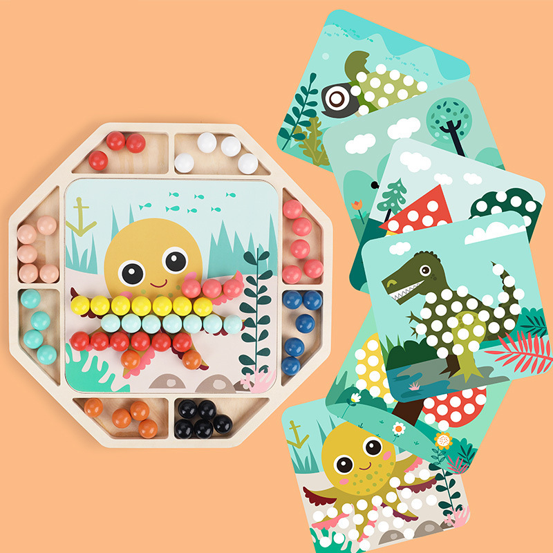 MWZ-Cuentas de clip de caja de madera de seis lados