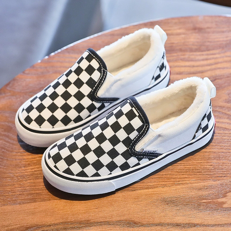 Детская обувь Детская парусиновая обувь осенне-зимняя обувь с низким верхом для девочек, новая хлопковая обувь, повседневная Тканевая обувь для мальчиков с мягкой подошвой