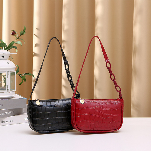 Hobo Underarm Bags for Ladies, Crocodile Pattern Underarm Bags, Fashionable Women's Shoulder Bags