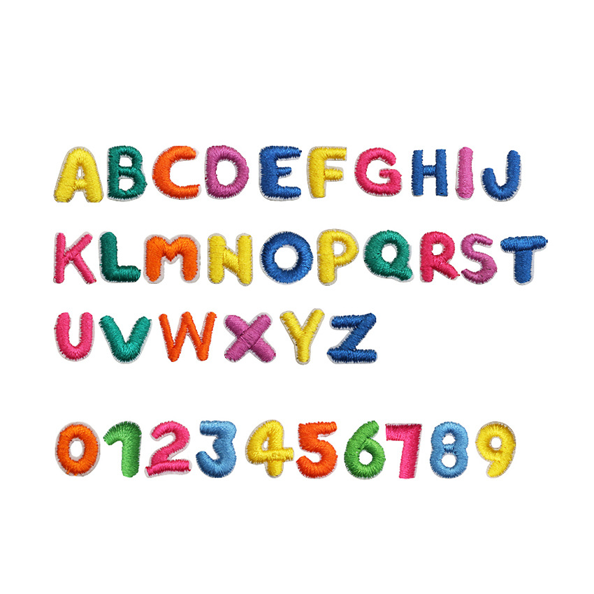 小尺寸字母刺绣布贴迷你数字补丁贴衣服装饰迷你字母章仔包包装饰