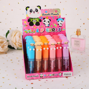 Cross-Border Export Cute Doll Head 6-Color Color-Changing Lip Gloss Non-Stick Cup Non-Fading Liquid Lipstick Moisturizing and Easy to Color