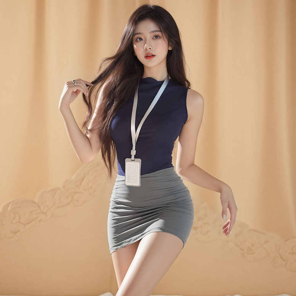 Sexy Lingerie Secretary Hip Skirt Stewardess Uniform Royal Sister Skirt No Need to Take Off Sexy Female Abstinence Underwear Stockings