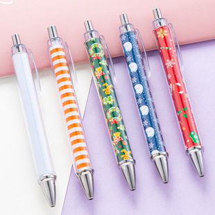 Roll paper white pen diy hand-press ballpoint pen inner rod insert paper simple high color value student plastic pen wholesale