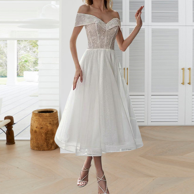 New Cross-Border Evening Dress Cocktail Party Christmas Party European and American Style Backless Sexy Long Dress Independent Station Supply