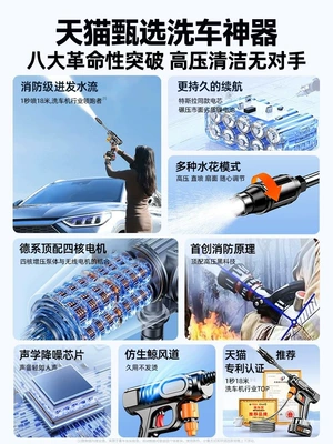 High-Power Rechargeable Lithium Battery Booster High pressure car wash water gun