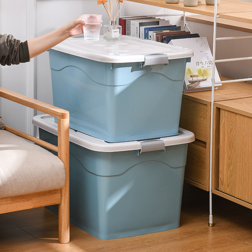 Plastic storage storage box household large quilt storage box solid color thickened finishing box clothes storage storage box