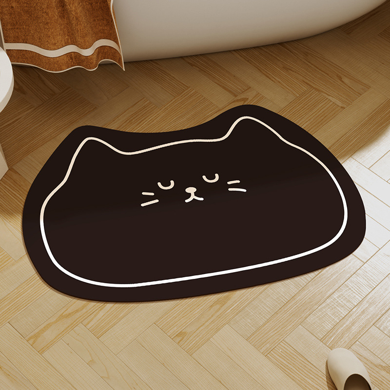 Bathroom Absorbent Diatom Mud Floor Mat Household Toilet Door Absorbent Quick-drying Foot Mat Dirt-resistant Wear-resistant Floor Mat