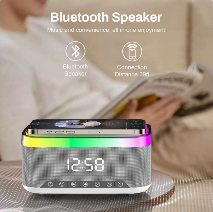新しい A911 スマート Bluetooth スピーカークリエイティブデスクトップナイトライトワイヤレス充電器誘導ベッドサイド雰囲気ライトオーディオ|undefined