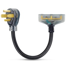 14-30P至3X 5-15R 家用三重插座,尾部透明帶照明 干燥機適配器線