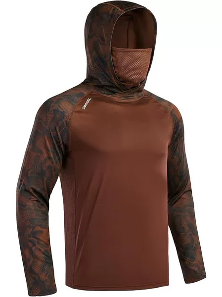 Wholesale Men's Outdoor Hooded Fishing Clothing, Quick-Drying Fabric Long-Sleeved Fishing and Hiking Outdoor Tops