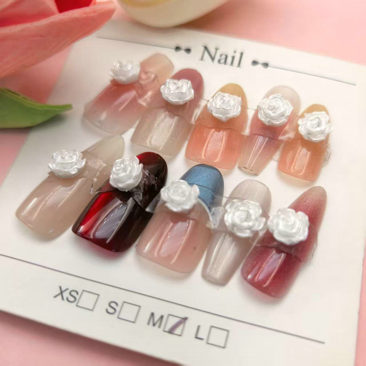 8mm白色玫瑰花美甲饰品批发_08.jpg