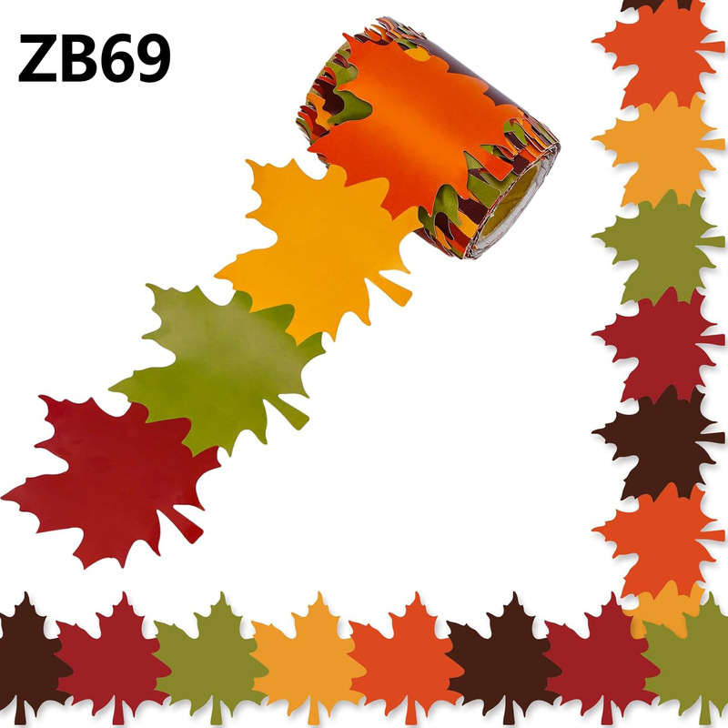 Fall Bulletin Board Border Maple Leaf Shape Die-Cut Bulletin Board Strips Colorful Autumn Leaf Rolls Classroom Office Decoration Fall Bulletin Board Border Maple Leaf Shape Die-Cut Bulletin Board Strips Colorful Autumn Leaf Rolls Classroom Office Decoration