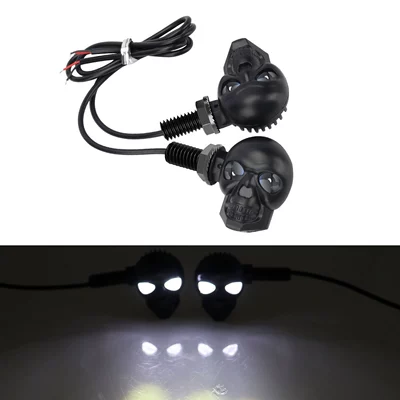 LED modified car light motorcycle – Dönmə işıqları - mini-skull-eagle-eye-white-2-piecesset