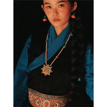 藏族饰品女 西藏珍珠项链  藏式宝石民族风复古吊坠