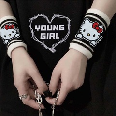 ネット赤暗黒系ハローキティ腕保護運動専用リストバンド少女心フィットネス捻挫防止指カバー
