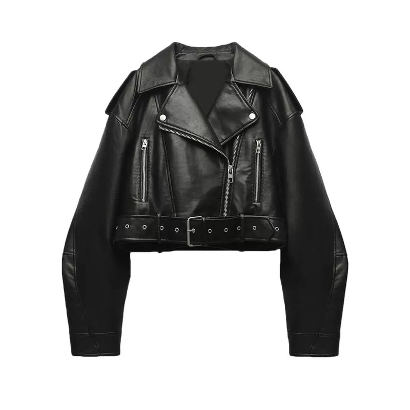 2025 autumn and spring new European and American cross-border Amazon explosions washed leather jacket locomotive PU AliExpress TE