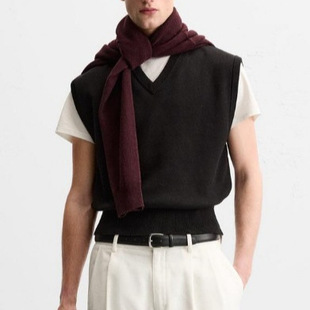 Men's V-Neck Loose Casual Vest Sweater Custom-Made Sweater Garment Customization from Foreign Trade Woolen Factory