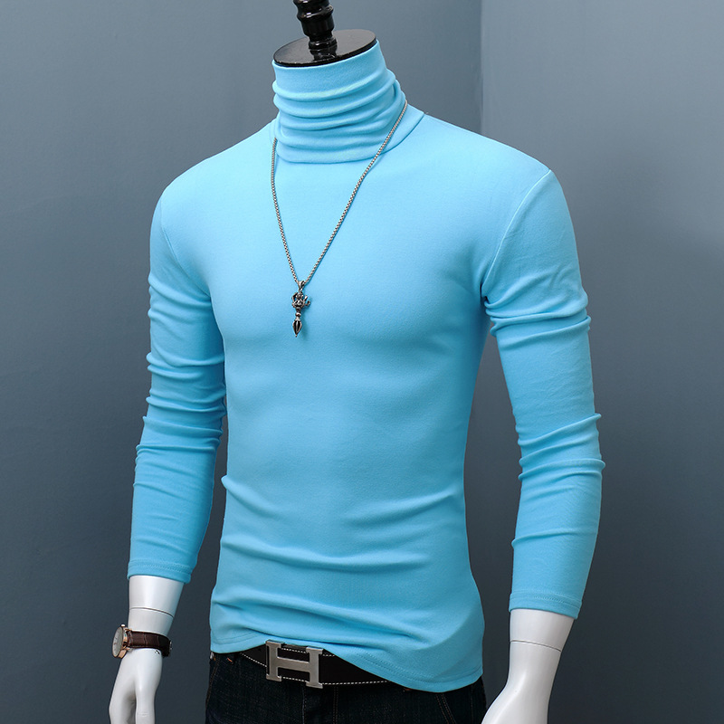 하늘색 풀 터틀넥