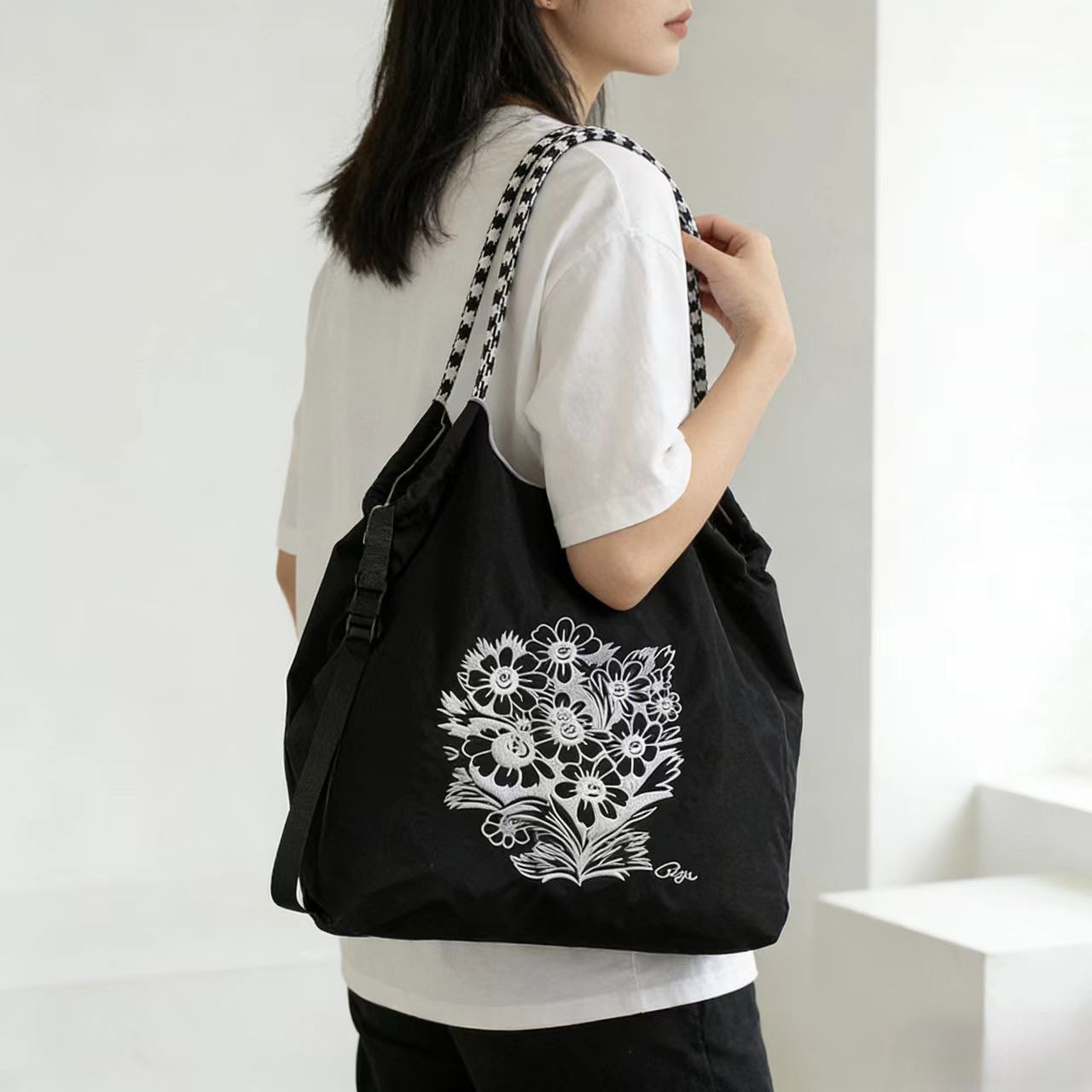 Japón ballchain nuevo tipo de bolso de leopardo de mujer KITTY bolso de lona portátil bolso de compras ecológico ligero