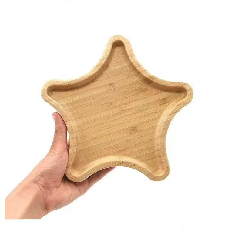 Креативная мультяшная форма, детская обеденная тарелка из бамбука и дерева, деревянный поднос с отделением для детского питания