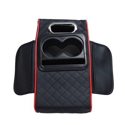 armrest box heightening pad, Armrest box pad - black-and-red-striped-tissue-paper
