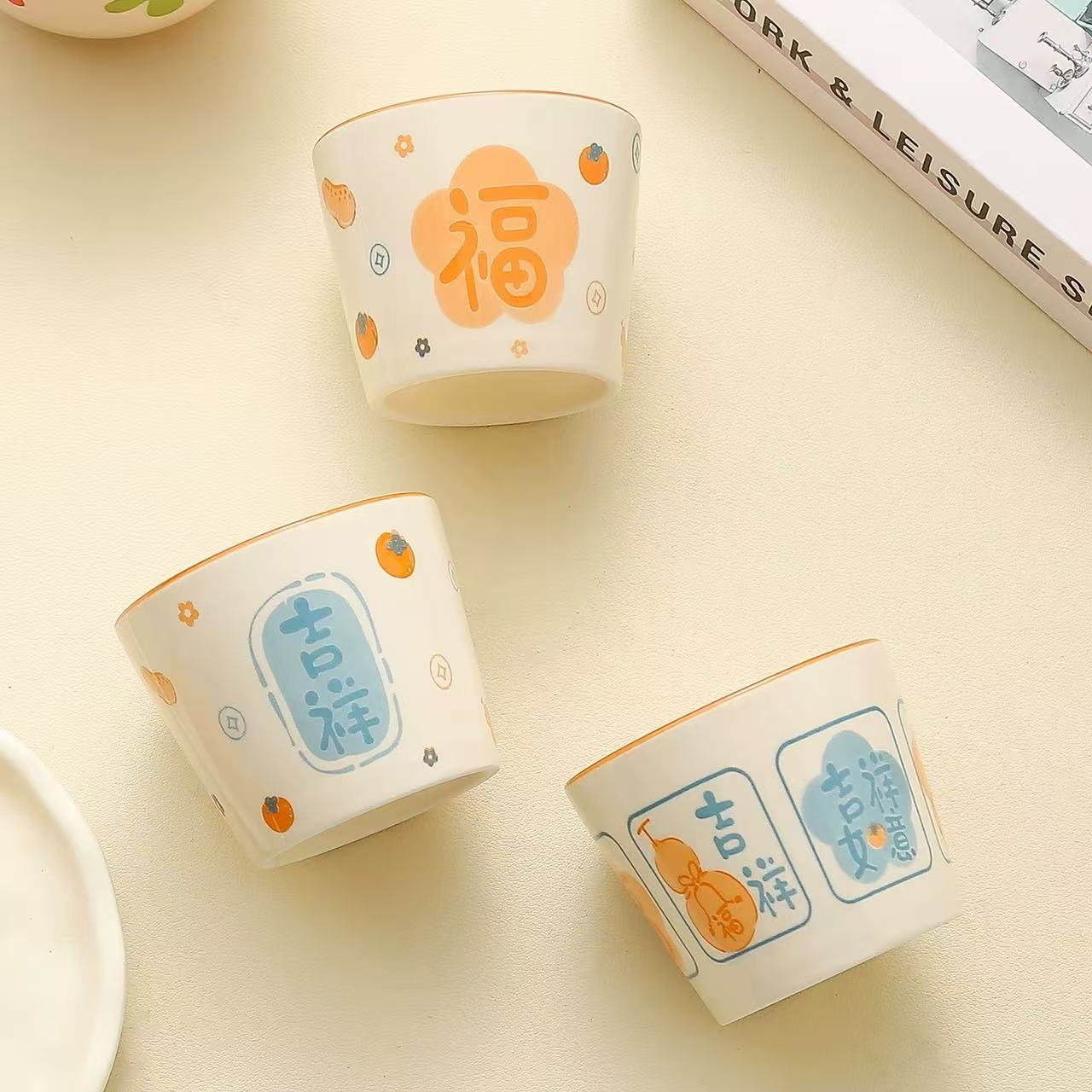 Taza de kung fu cerámica sala de estar creativa taza de leche taza de desayuno taza de agua taza de té pequeño juego de té