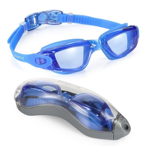 Outdoor goggles, anti-fog swimming goggles, men's and women's large-frame silicone swimming goggles with earplugs and nose clips, adult and children's swimming goggles