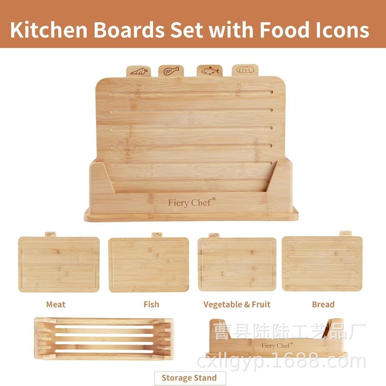 Juego de cuatro tablas de cortar de madera, platos de madera maciza para comida de bebé, bandejas de bambú para comida de bebé para el hogar. image 5