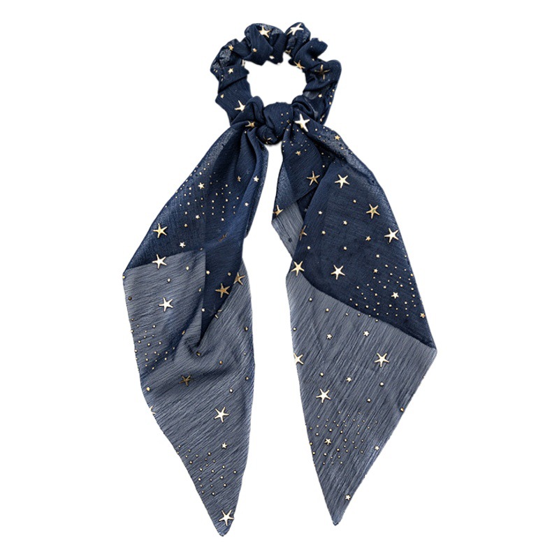 Primavera y verano nueva gasa estrella Cola de Caballo cinta anillo de intestino grueso accesorios para el cabello anillo de pelo corbata femenina transfronteriza en stock al por mayor