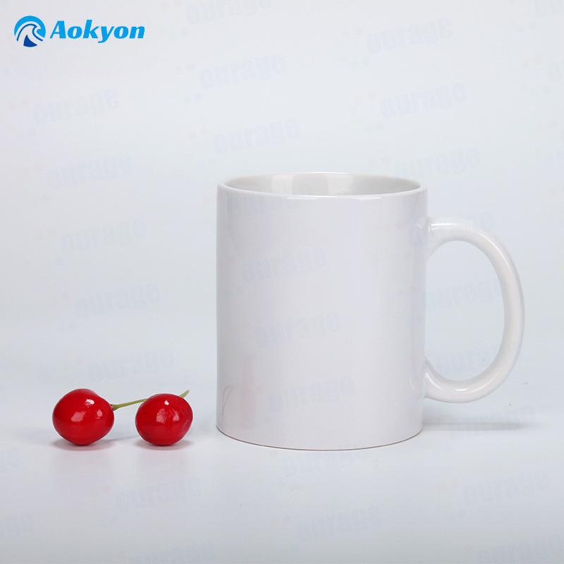 Taza blanca de transferencia térmica 11oz taza recubierta 1 - 2 tazas de cerámica sublimación creativa DIY personalidad regalo taza de agua al por mayor