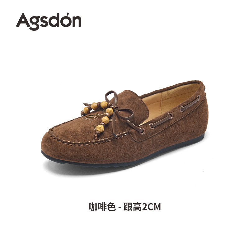 Augu Shi Deng Bean Lefour zapatos para mujeres 2025 otoño nuevo retro embarazadas zapatos casuales Birken un pie