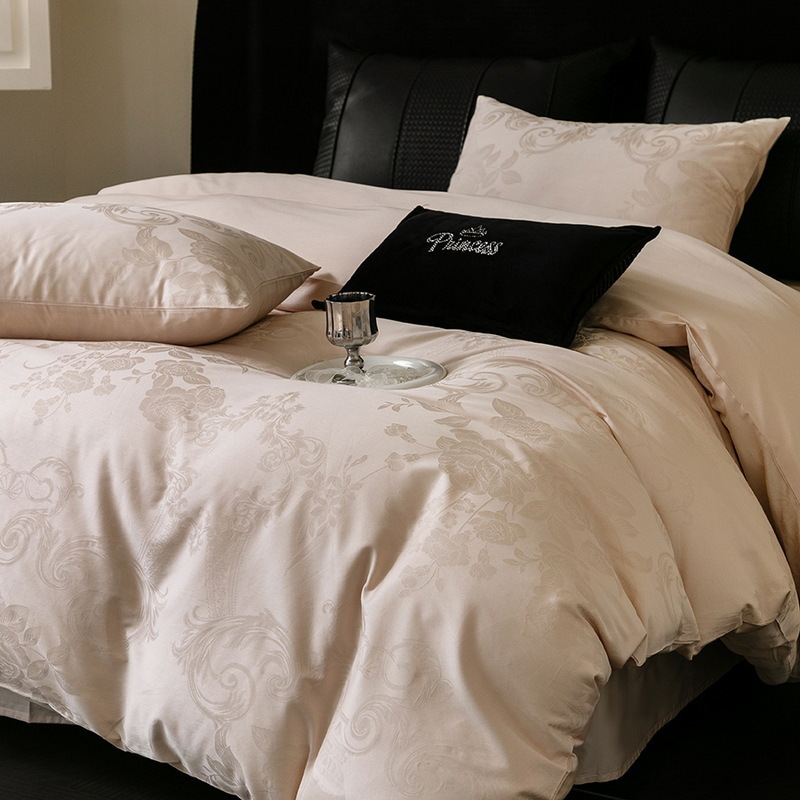 Light Luxury 100-Count Xinjiang Long-Staple Cotton Four-Piece Set, Pure Cotton Satin Jacquard Four-Piece Set, Four-Season Pure Cotton Set