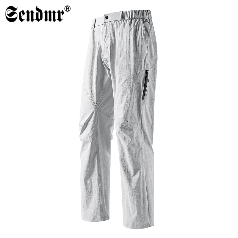 Bird's Ice Silk Outdoor Sports Pants Men's Quick-drying Pants Men's Summer Thin Breathable Stretch Straight Tooling Long Pants