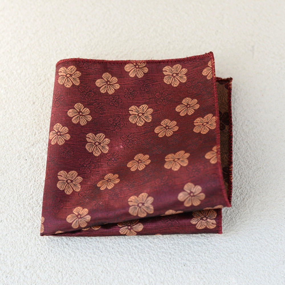 Vintage Hong Kong style floral pocket square for men’s business suit, Korean version formal accessory, chest scarf, small square scarf