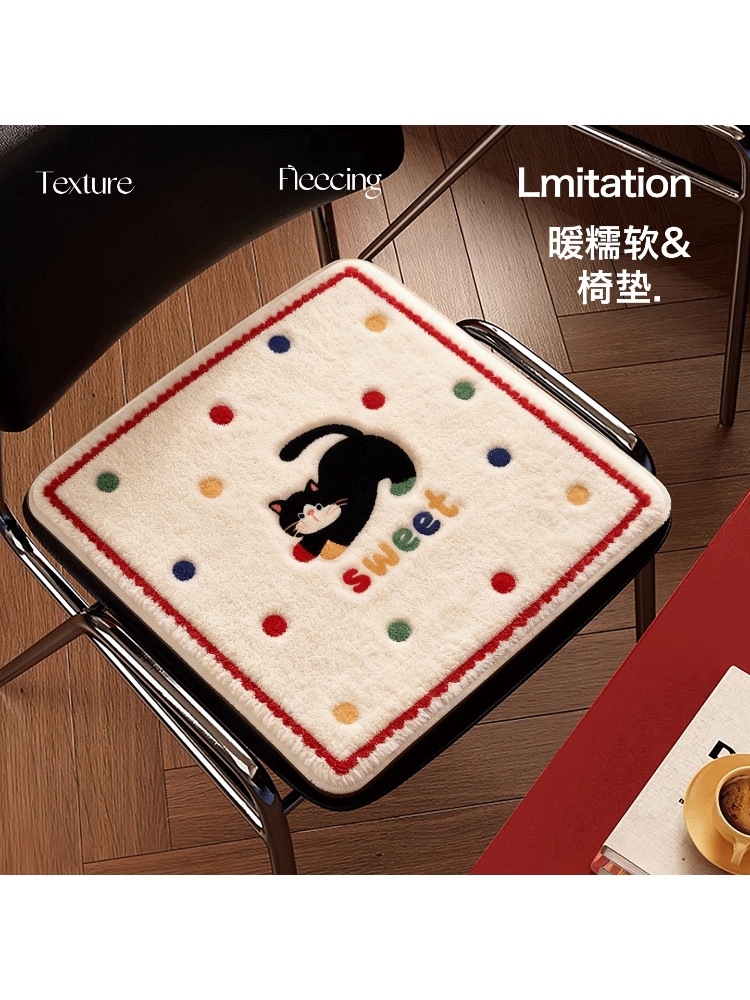 羊绒坐垫椅子垫冬加厚防屁股痛办公室久坐餐椅垫家用防滑学生屁垫