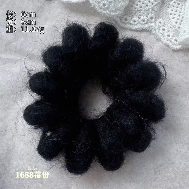 韩版简约耐用毛绒电话线发绳秋冬少女扎马尾发圈高弹力橡皮筋头绳|undefined