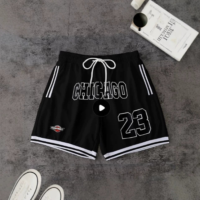 European Size Cross-Border Foreign Trade Style Chicago No. 23 Sports Shorts, Unisex Casual Basketball Quick-Dry Shorts European Size Cross-Border Foreign Trade Style Chicago No. 23 Sports Shorts, Unisex Casual Basketball Quick-Dry Shorts