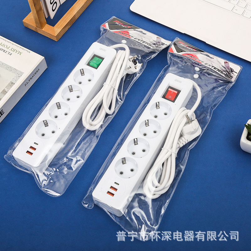 2USB + 1PD enchufe tablero enchufe multifunción enchufe multipuerto mayorista de estilo europeo