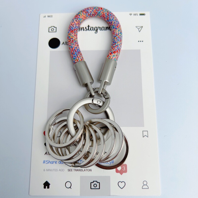 TikTok's popular titanium original color keychain with multiple rings for organized storage, portable, durable, and multifunctional keychain TikTok's popular titanium original color keychain with multiple rings for organized storage, portable, durable, and multifunctional keychain