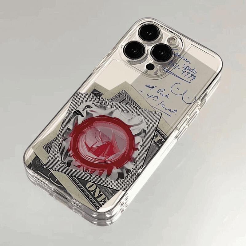 Funny Condom Anime Suitable for Iphone16Pro Max Mobile Phone Case Apple Transparent 16E Funny 15Plus