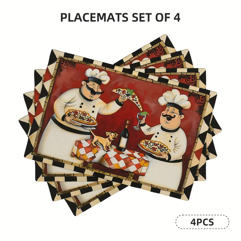 Transfronterizos lino almohadilla de mesa Aliexpress TEMU Amazon almohadilla de mesa cuadrada búfalo rojo almohadilla de Navidad Día de la Independencia